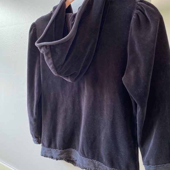JUICY COUTURE Vintage Velour Black Jacket Hoodie - Picture 5 of 5